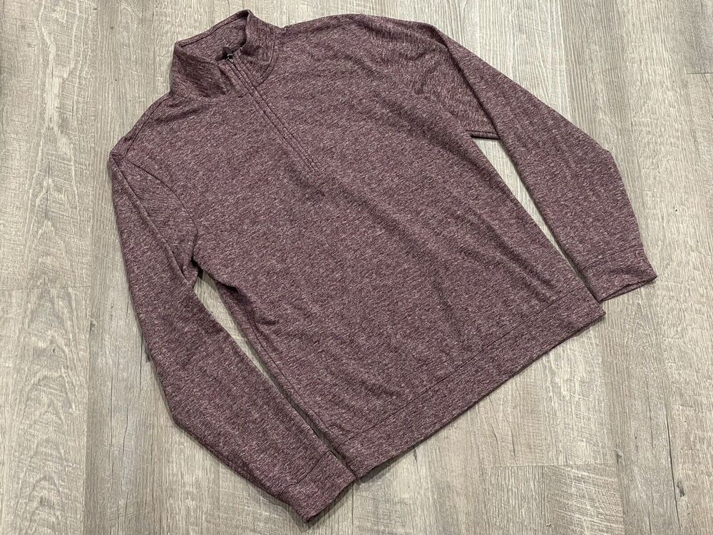 Vineyard Vines Men's Herringbone Half Zip Pullover Crimson X-Small Small Hole